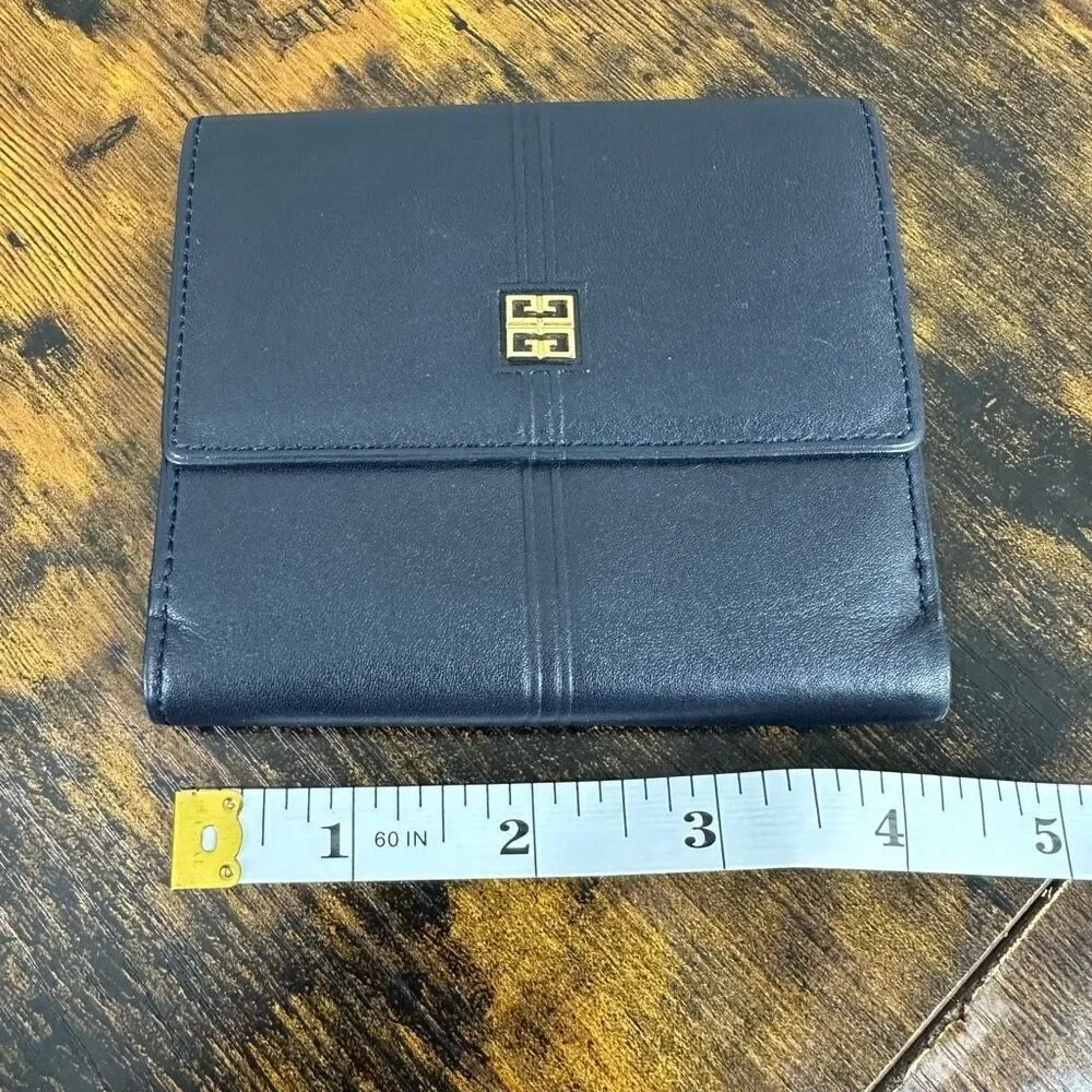 Givenchy 4G Logo Dark Navy Blue Vintage Wallet